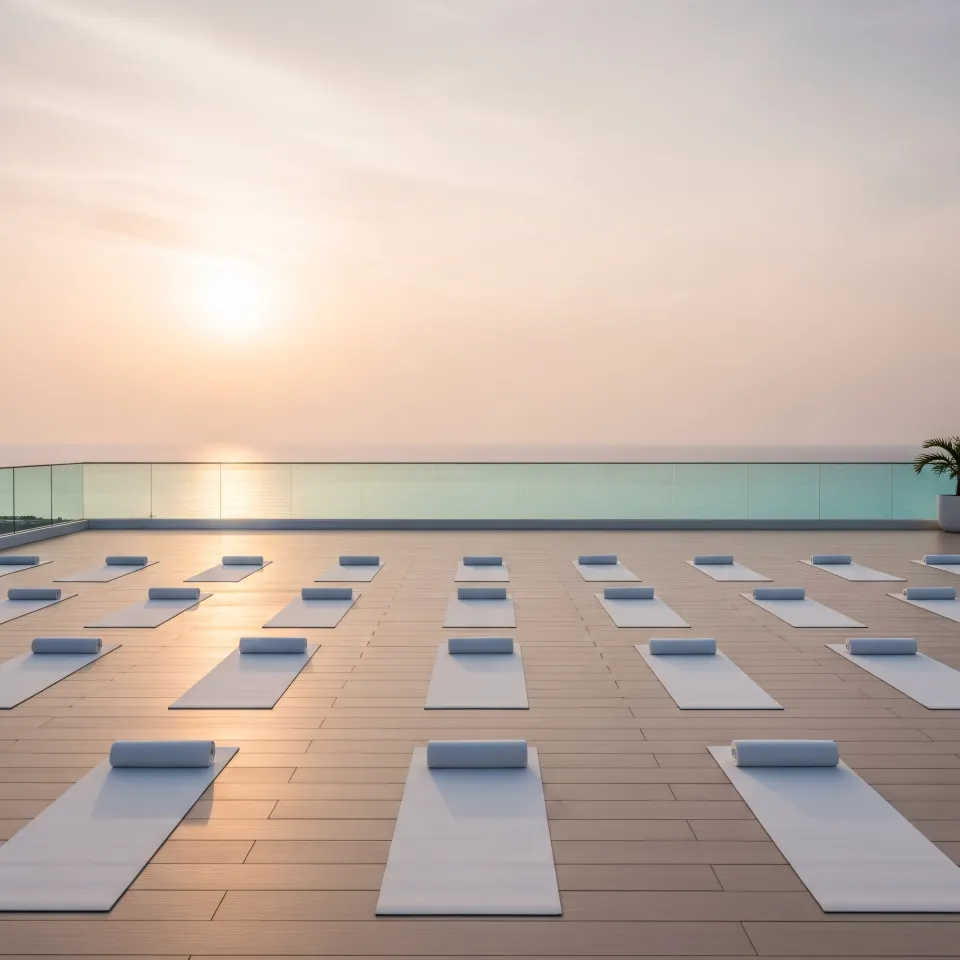 Sessão em grupo com prática de respiração guiada